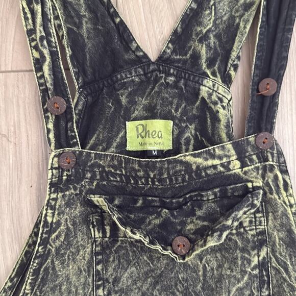 Rhea Costa Black and Yellow (acid wash) Jumpsuit - Picture 1 of 7